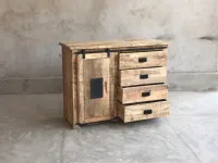 Cassettiera in Legno Cassettiera legno e ferro industrial  Outlet etnico in Offerta Outlet