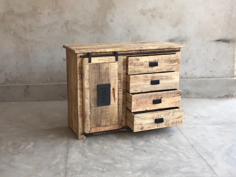 Cassettiera Design modello Cassettiera legno e ferro industrial  a marchio Outlet etnico a prezzo scontato
