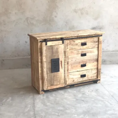 Cassettiera Design modello Cassettiera legno e ferro industrial  a marchio Outlet etnico a prezzo scontato