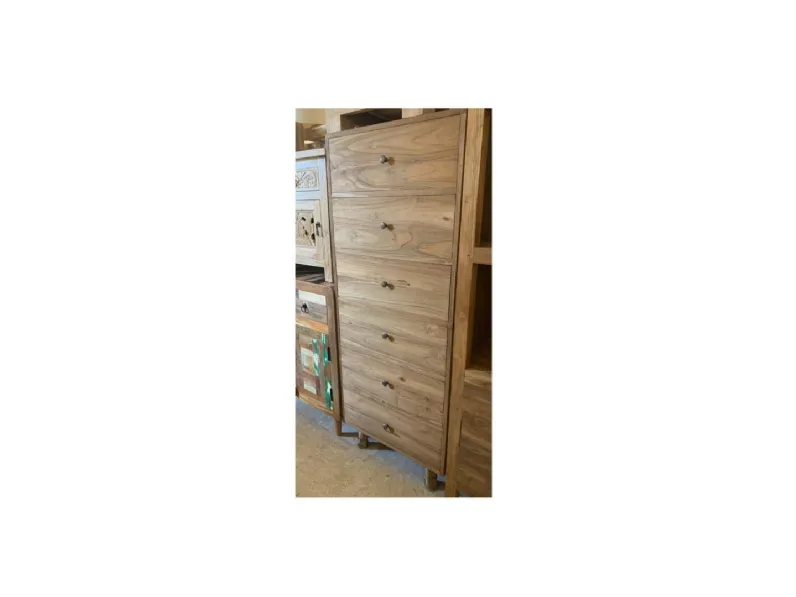 Cassettiera teak 6css Outlet etnico in Legno a prezzi outlet