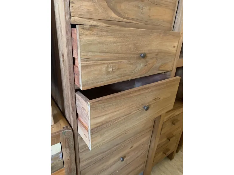 Cassettiera teak 6css Outlet etnico in Legno a prezzi outlet