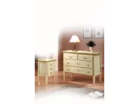 Cassetiera modello Com con comodini laccati avorio con decori in promo-sconto del 55% in Legno Artigianale in Offerta Outlet