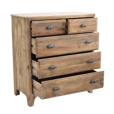 Cassettiera in Legno Legno riciclato 5c Outlet etnico a prezzo scontato