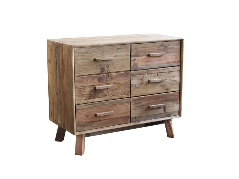 Cassettiera Legno riciclato Outlet etnico in Legno a prezzi convenienti