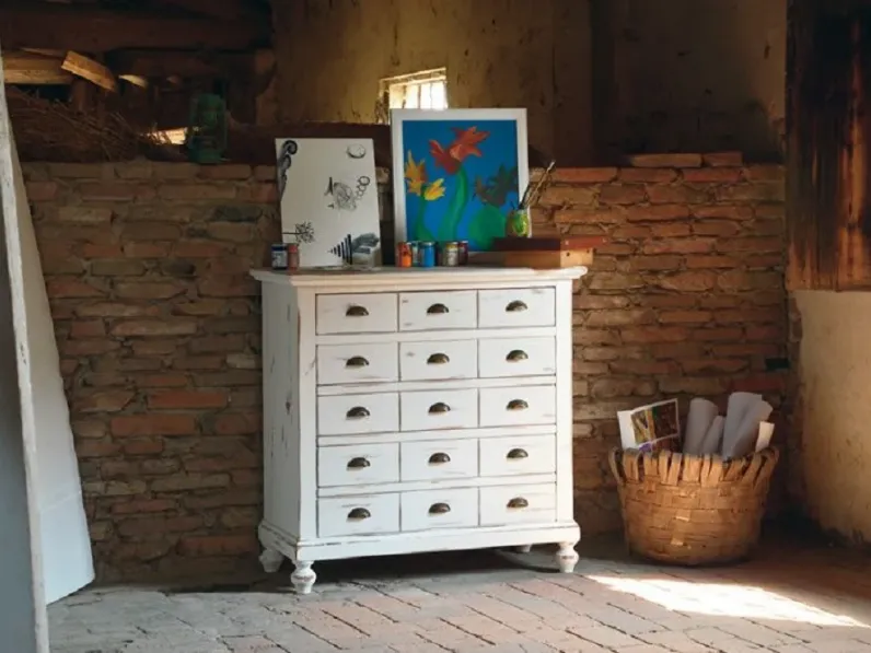 Cassettiera modello Shabby in Laccato opaco Artigiani veneti in offerta