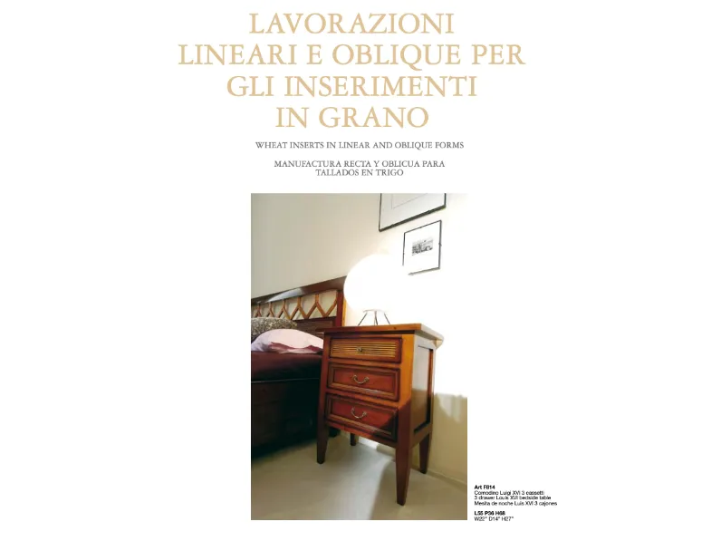 Comodino Comodino f814 Falegnameria italiana scontato per una camera da letto classica