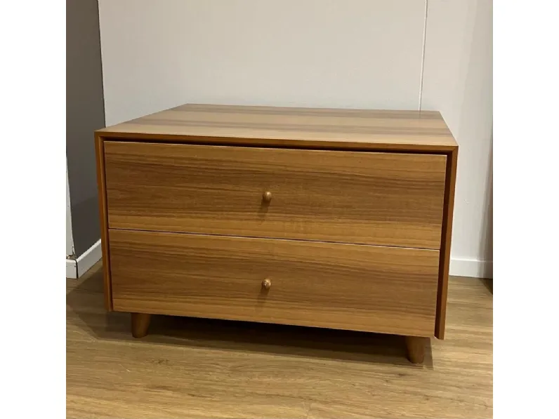 Bme Madia Comodino In Legno Massello Acacia - Stile Mid-Century, Con Cassetto E Ripiano, Arriva Già Montato
