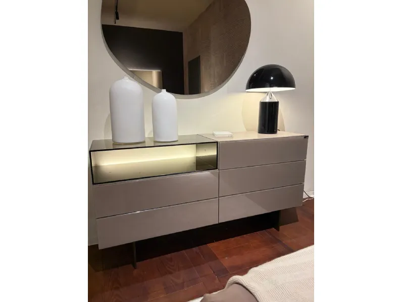 Comodino Como' lago 36e6 vetro lucido  Lago OFFERTA OUTLET