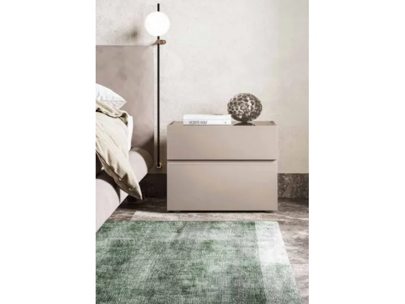 Comodino Grip con 2 cassetti Zalf scontato per una camera da letto design
