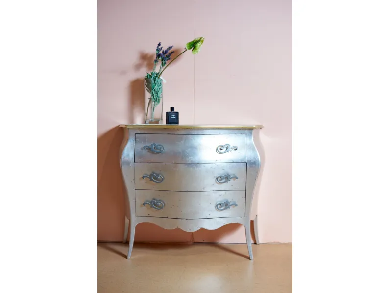 Comodino Foglia argento Artigianale OFFERTA OUTLET