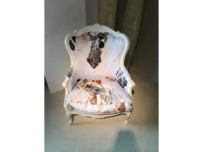 Poltrona in stile shabby shic Bergere ground Mod in Offerta Outlet