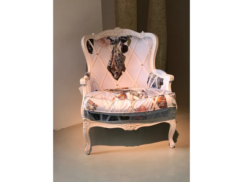 Poltrona in stile shabby shic Bergere ground Modà in Offerta Outlet