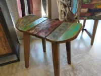 Consolle Scrittoio e sgabello teak riciclato in stile Moderno Artigianale a prezzo ribassato