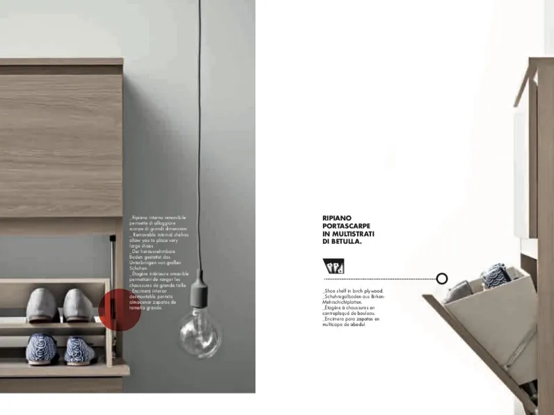 Scarpiera Minima stile moderna a marchio Birex