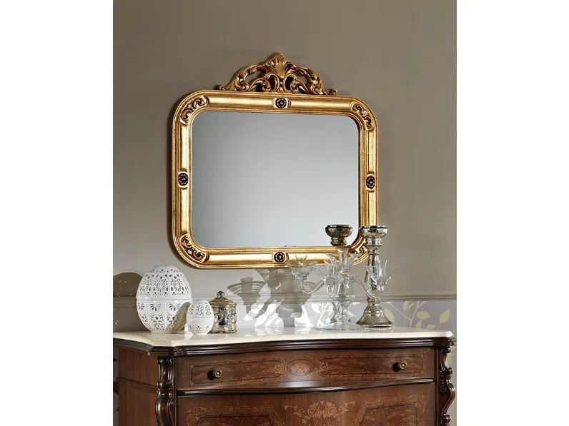 Specchiera Modello rettangolare oro in stile Classico Artigianale a prezzo scontato
