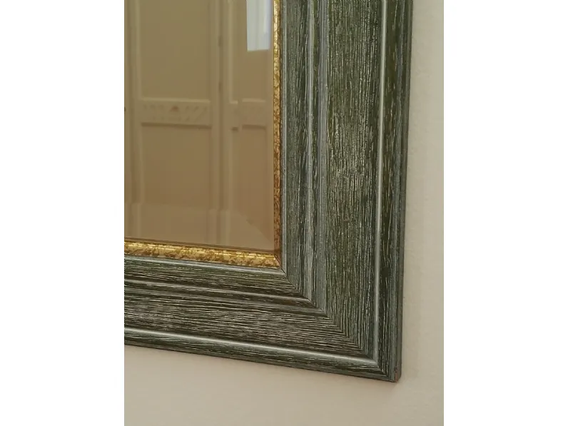 Specchiera Specchio con cornice decap verde outlet in stile Classico Artigianale a prezzo scontato