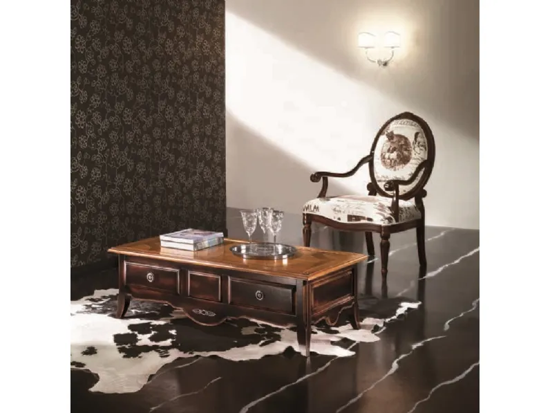 Tavolino Artigianale Tavolino da salotto con piano parquet scontato del 45% in legno a prezzo scontato