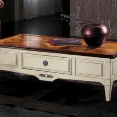 Tavolino Artigianale Tavolino mod.chambord laccato con piano parquet scontato del 40% OFFERTA OUTLET