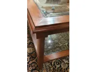 Tavolino Da salotto quadrato mogano radica cristallo Artigianale in legno in Offerta Outlet