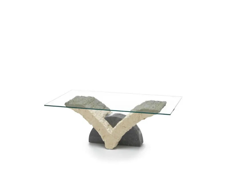 Tavolino in stile Design in vetro Stones Papillon