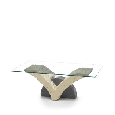 Tavolino in stile Design in vetro Stones Papillon
