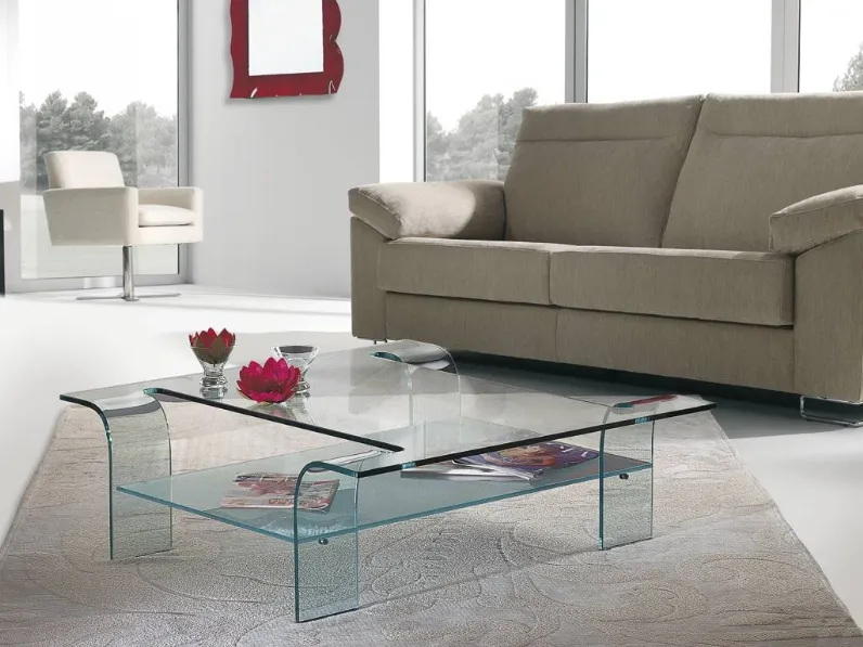Tavolino in stile Moderno in vetro Artigianale Tavolino  in vetro mod.urano scontato del 30%