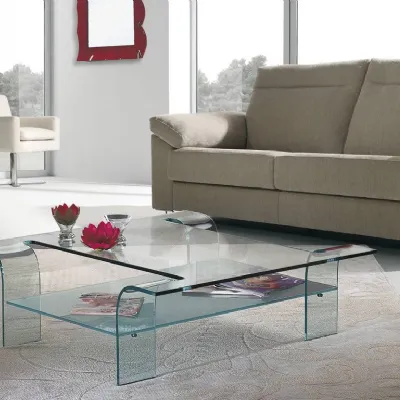 Tavolino in stile Moderno in vetro Artigianale Tavolino  in vetro mod.urano scontato del 30%