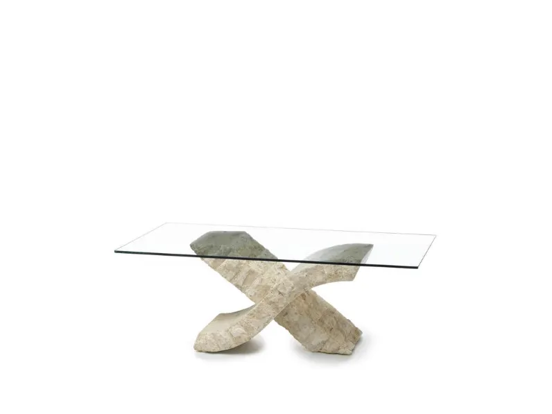 Tavolino in vetro Xenon Stones in Offerta Outlet
