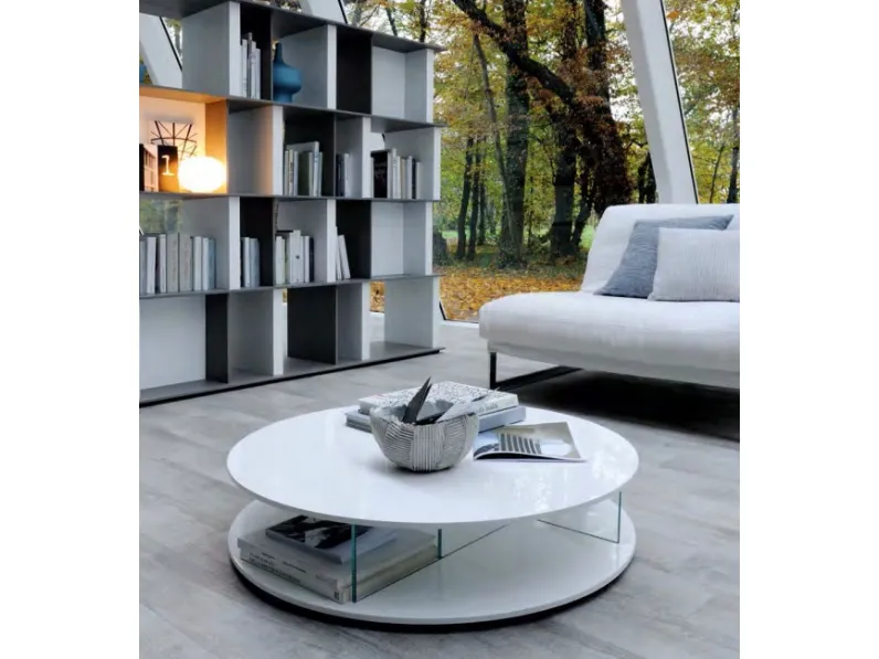 Tavolino Mobilgam Rotondo in OFFERTA OUTLET. Design moderno ed elegante.