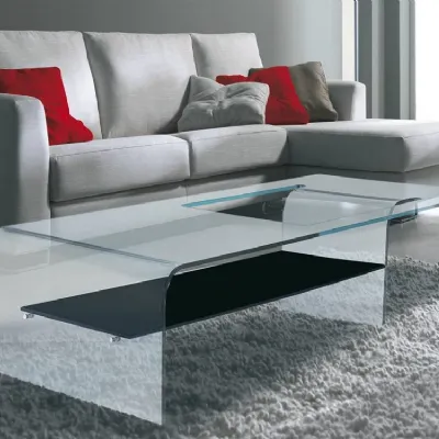 Tavolino Tavolino mod.mercurio in vetro curvo scontato del 30% in stile Moderno Artigianale a prezzo scontato