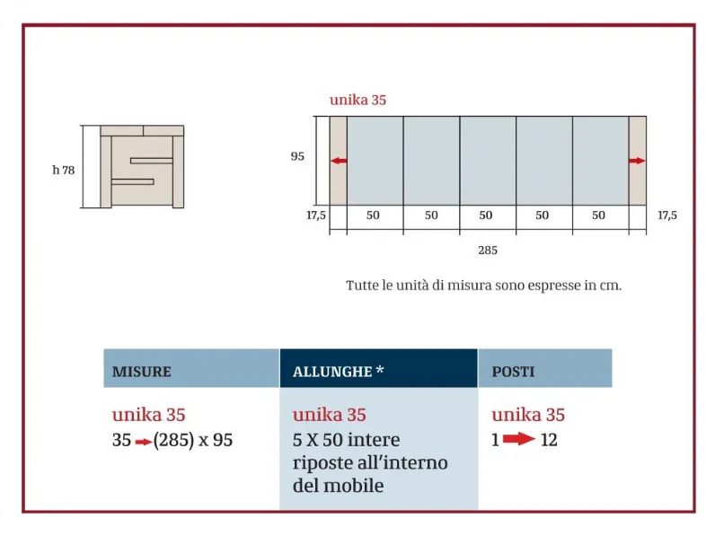 Consolle modello Unika35 a marchio Artigianmobili SCONTATA