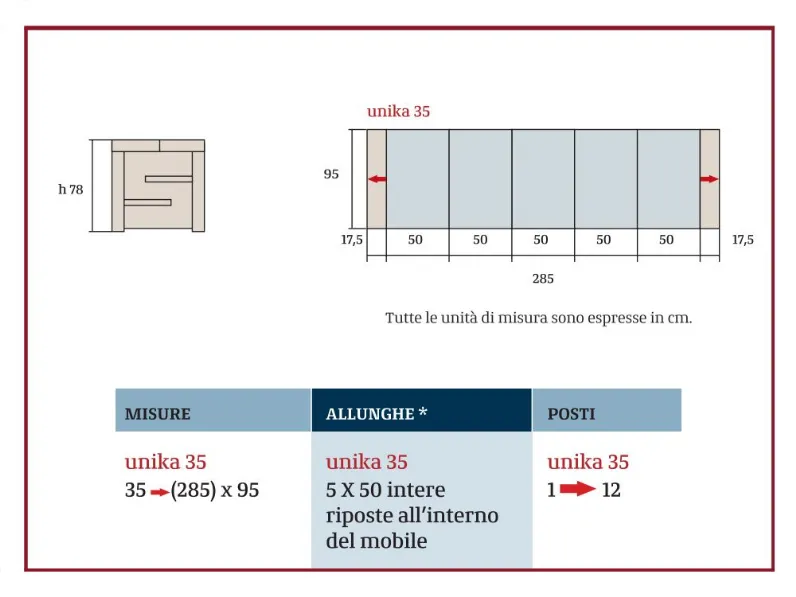 Tavolo consolle modello Unika 35 Artigianmobili a prezzo Outlet