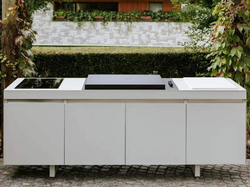 Cucina bianca design Cucina da esterno agher  Fogher in Offerta Outlet 