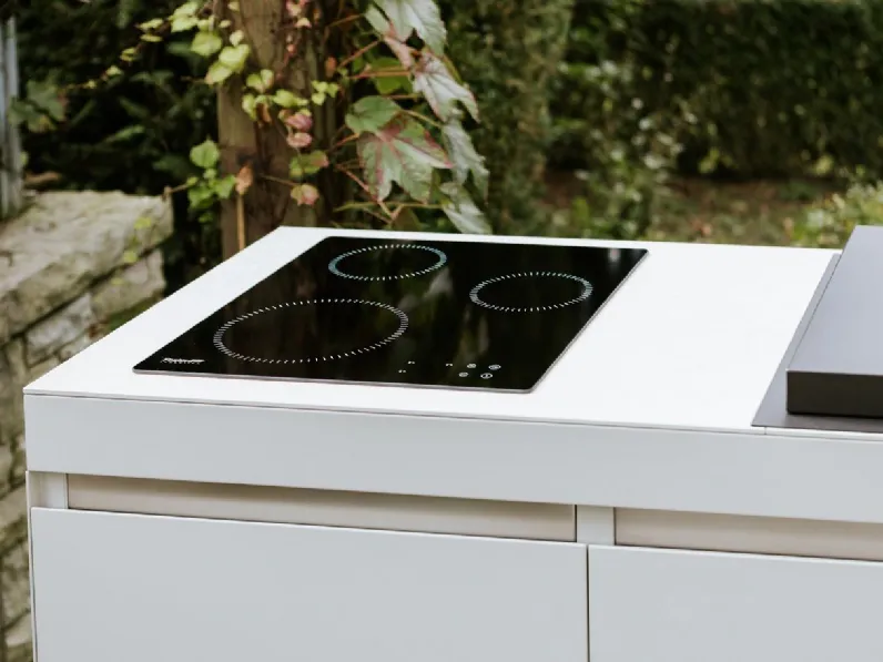 Cucina bianca design Cucina da esterno agher  Fogher in Offerta Outlet 