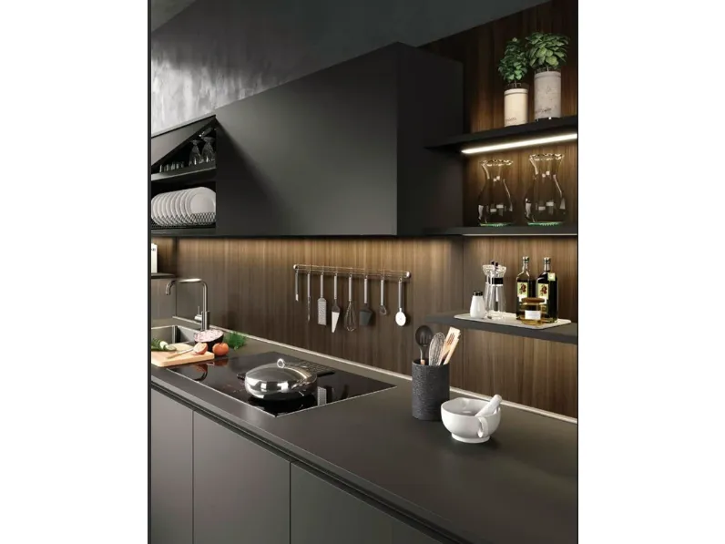 Cucina design lineare Time for kitchen Artigianale a prezzo ribassato