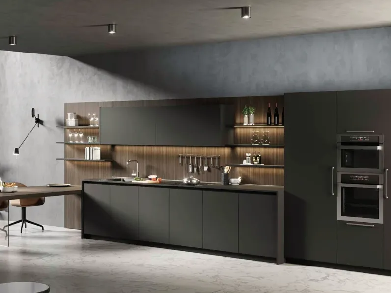 Cucina design lineare Time for kitchen Artigianale a prezzo ribassato