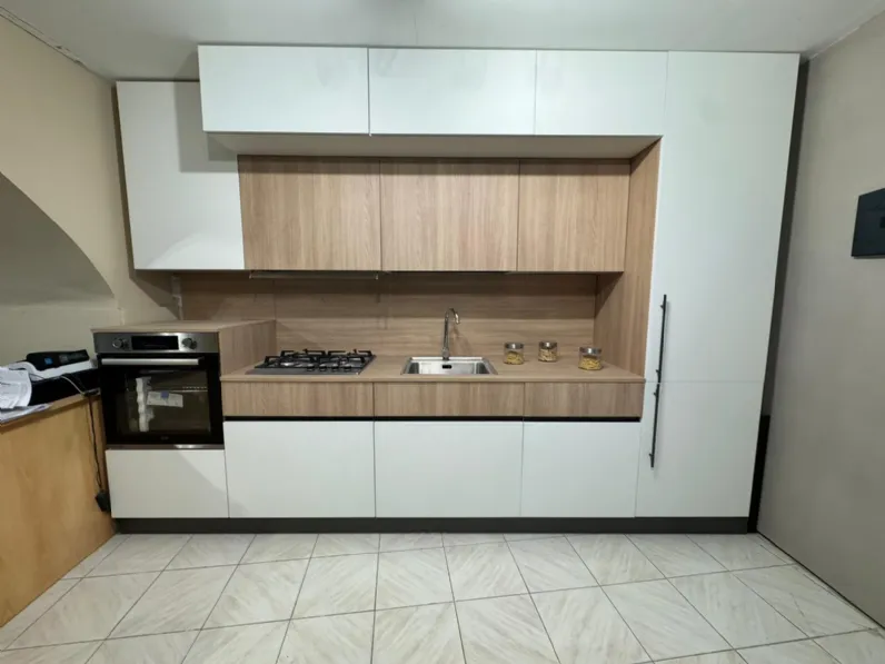 Cucina Astra moderna lineare bianca in laccata opaco Twenty