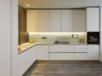 Cucina bianca moderna ad angolo Eleven 01 outlet Diotti.com a soli 24490 Euro