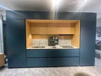 Cucina lineare in laccata opaco blu Logica  a prezzo scontato