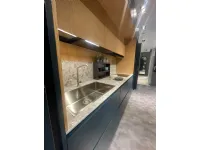 Cucina lineare in laccata opaco blu Logica  a prezzo scontato