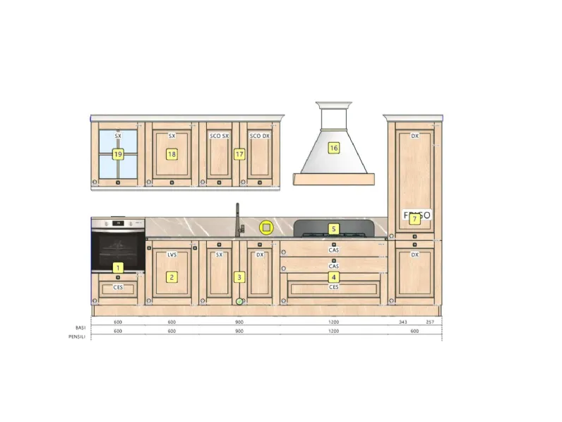 Cucina di Veneta Cucine modello Memory : richiedi ora il prezzo 