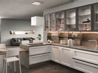 Cucina Jazz design bianca Essebi con penisola scontata 34%