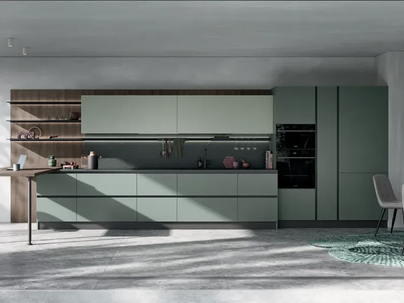 Cucina a PREZZI OUTLET in laminato opaco Ar-due -25%