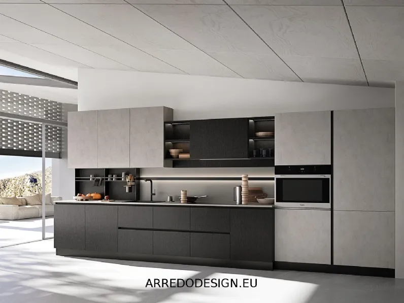 Cucina a prezzo scontato lineare moderna Q01 Ar-due