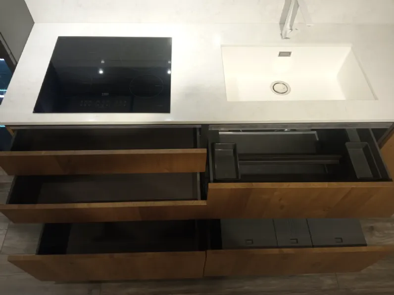 Cucina rovere chiaro design lineare Arrex Loft wood a soli 6498 Euro