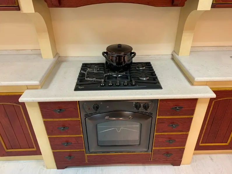 Cucina rossa classica con isola Arrex Morgana a soli 11700€