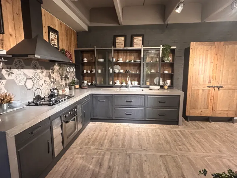 Cucina Brera v industriale antracite Marchi cucine ad angolo scontata 50%