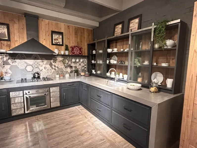 Cucina Brera v industriale antracite Marchi cucine ad angolo scontata 50%