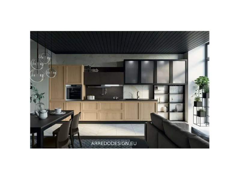 Cucina a PREZZI OUTLET in legno Prima cucine -30%