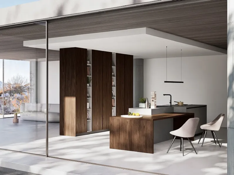 Cucina Q01 design altri colori Ar-due con isola scontata 30%